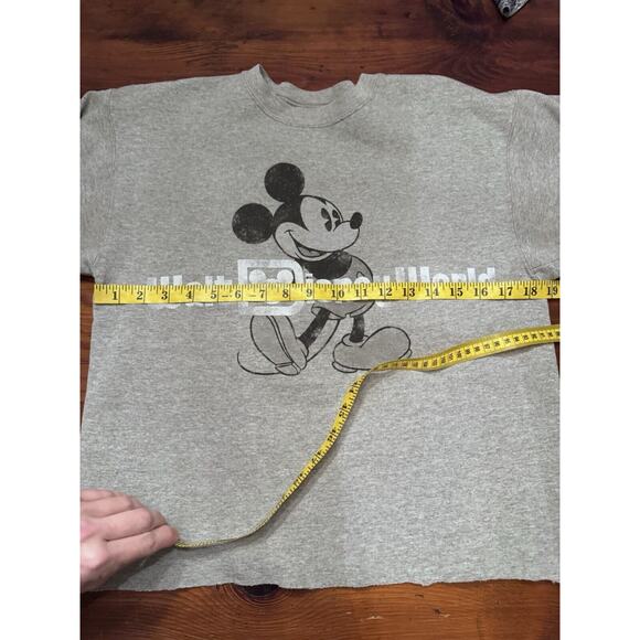 WALT DISNEY WORLD Vintage Crew Neck Sweatshirt Gray Size S Womens Mickey Mouse - Picture 3 of 8
